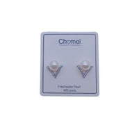 Freshwater Pearl & Cubic Zirconia Earrings