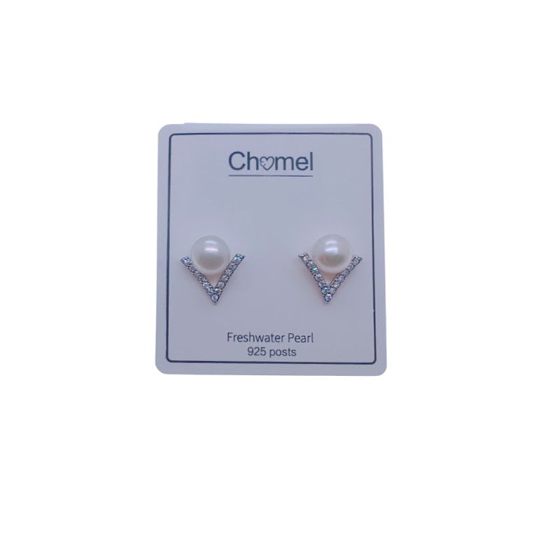 Freshwater Pearl & Cubic Zirconia Earrings