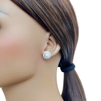 Freshwater Pearl & Cubic Zirconia Earrings