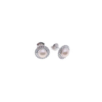 Freshwater Pearl & Cubic Zirconia Earrings