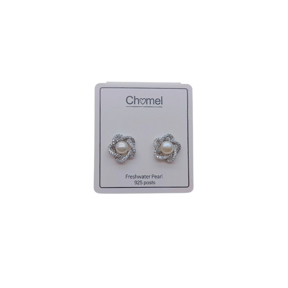 Freshwater Pearl & Cubic Zirconia Earrings