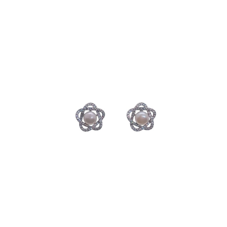 Freshwater Pearl & Cubic Zirconia Earrings