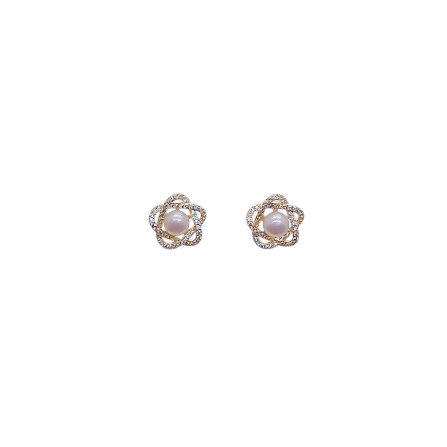 Freshwater Pearl & Cubic Zirconia Earrings