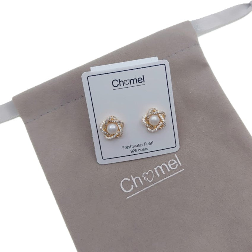 Freshwater Pearl & Cubic Zirconia Earrings