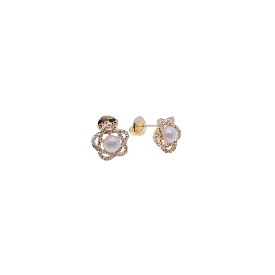 Freshwater Pearl & Cubic Zirconia Earrings