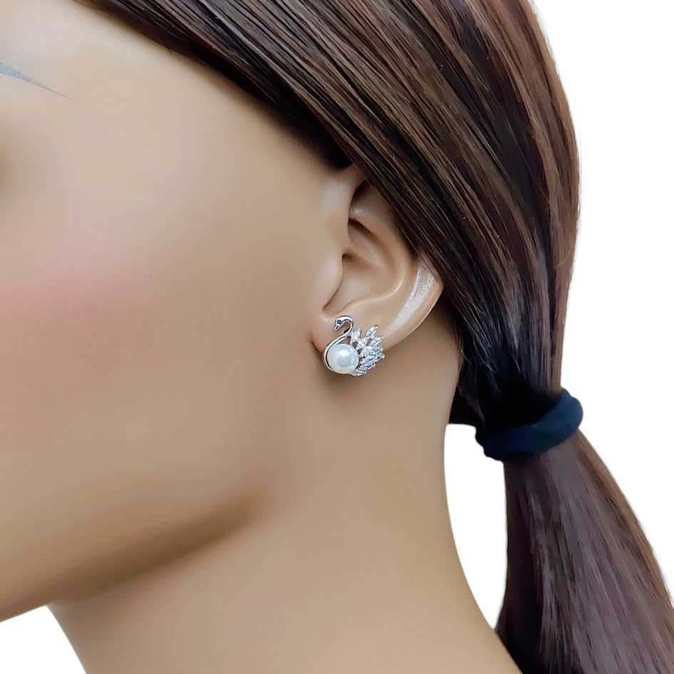 Freshwater Pearl & Cubic Zirconia Earrings