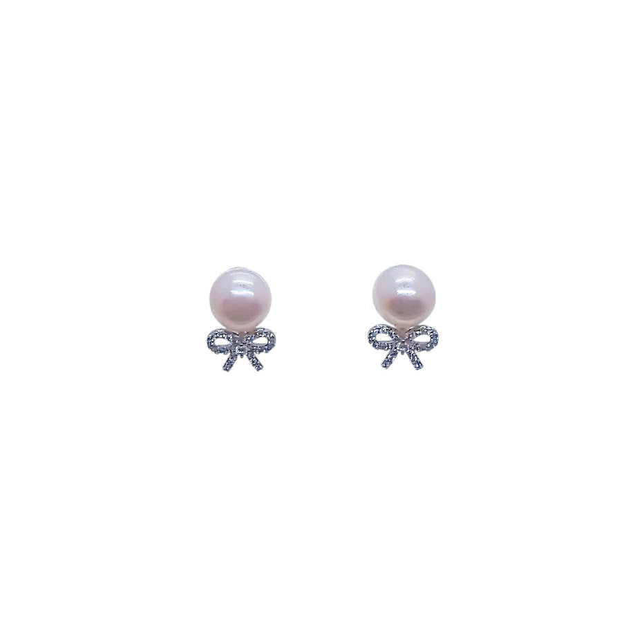Freshwater Pearl & Cubic Zirconia Earrings
