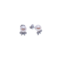 Freshwater Pearl & Cubic Zirconia Earrings