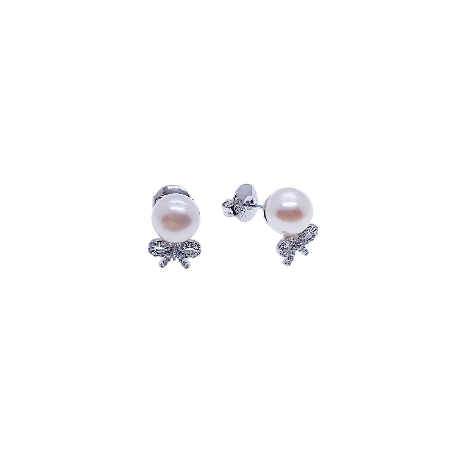 Freshwater Pearl & Cubic Zirconia Earrings