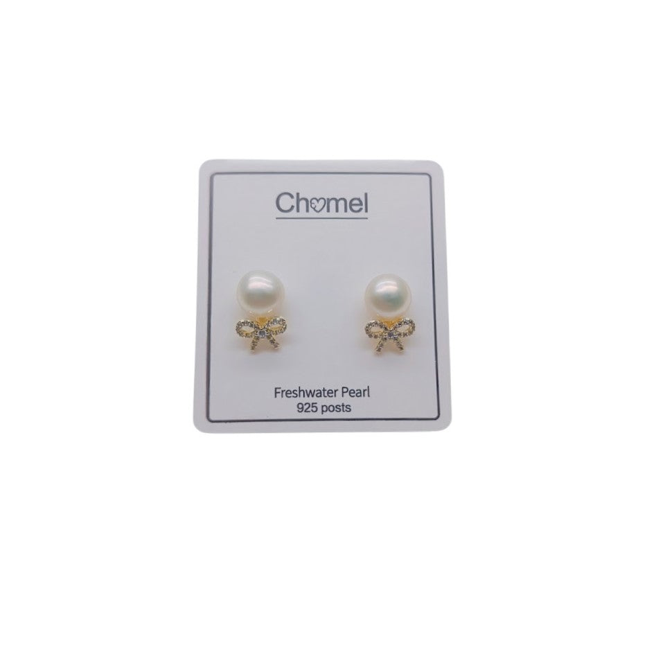 Freshwater Pearl & Cubic Zirconia Earrings