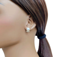 Freshwater Pearl & Cubic Zirconia Earrings