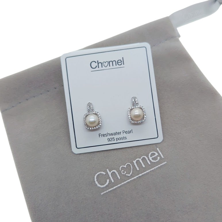 Freshwater Pearl & Cubic Zirconia Earrings