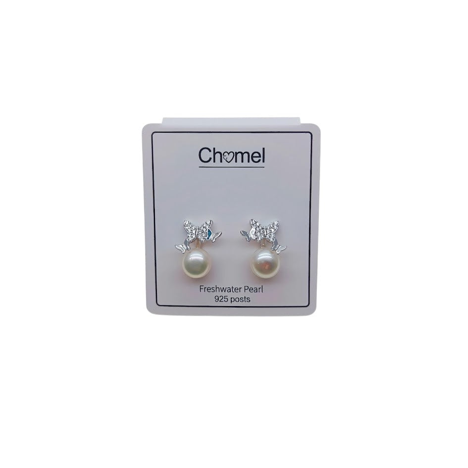 Freshwater Pearl & Cubic Zirconia Earrings