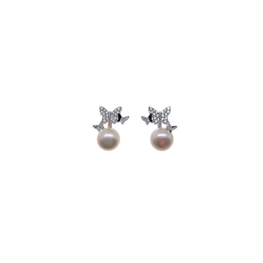 Freshwater Pearl & Cubic Zirconia Earrings