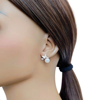 Freshwater Pearl & Cubic Zirconia Earrings