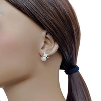 Freshwater Pearl & Cubic Zirconia Earrings