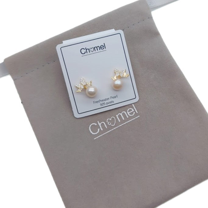 Freshwater Pearl & Cubic Zirconia Earrings