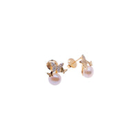 Freshwater Pearl & Cubic Zirconia Earrings