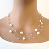 Freshwater Pearl Rhodium Chain Necklace - CHOMEL