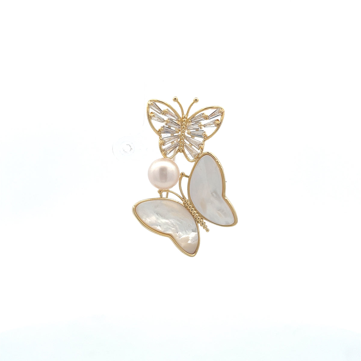 Butterfly Freshwater Pearl Brooch - CHOMEL