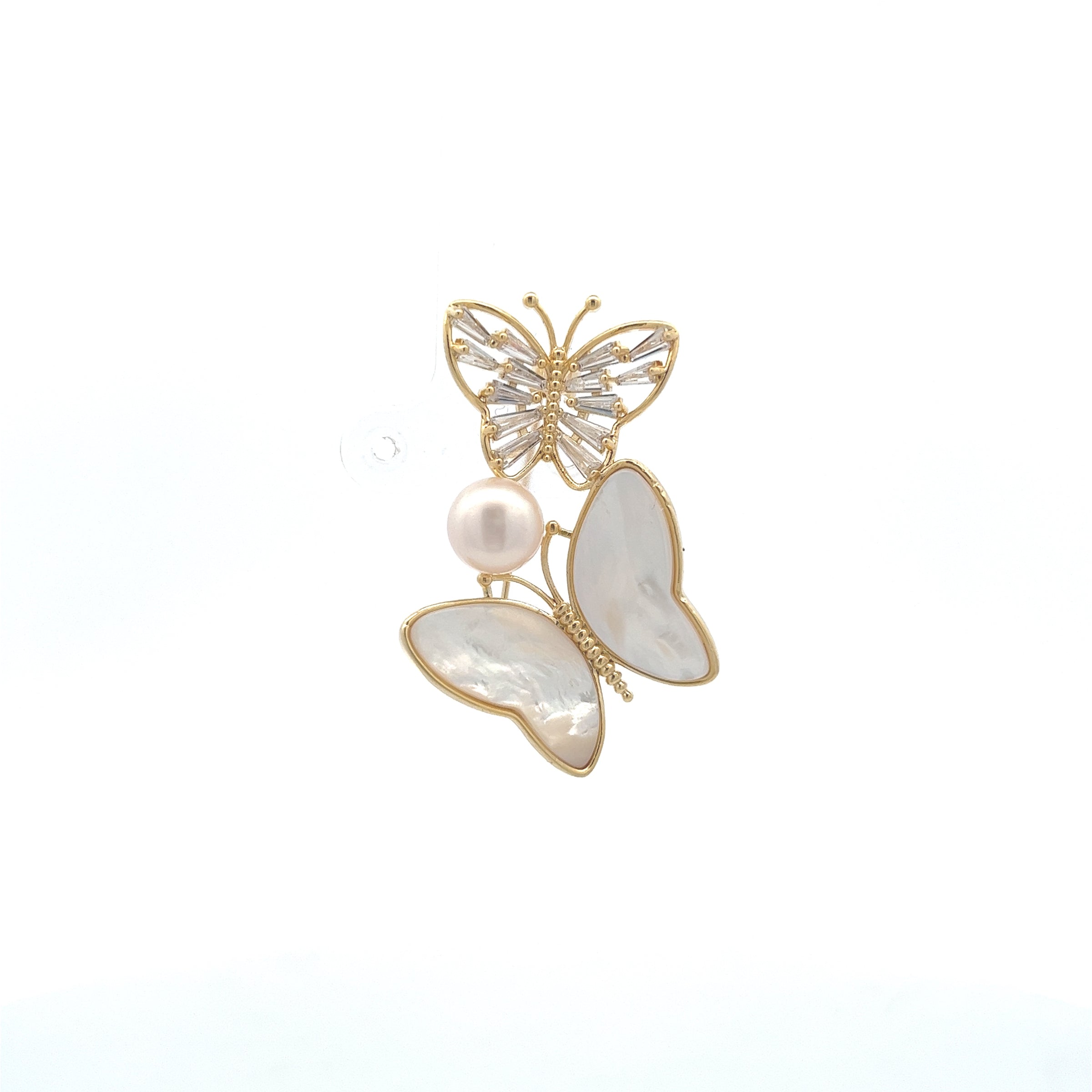 Butterfly Freshwater Pearl Brooch - CHOMEL