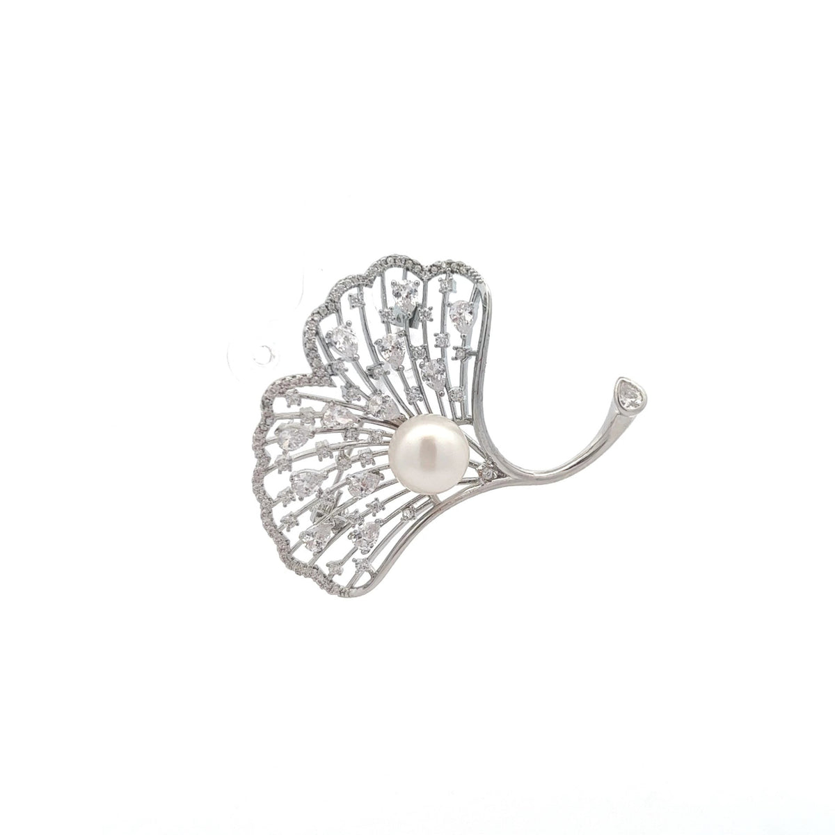 Gingko Leaf Freshwater Pearl Brooch - CHOMEL