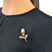 Flower Cubic Zirconia Brooch