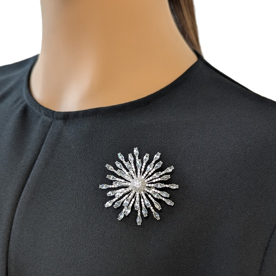 Starburst Cubic Zirconia Brooch