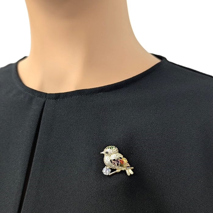 Bird Cubic Zirconia Brooch