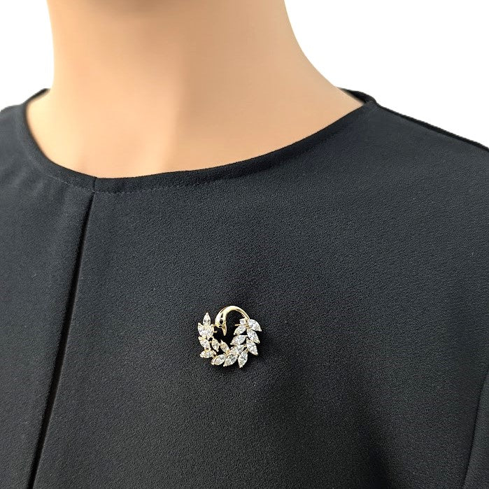 Swan Cubic Zirconia Brooch