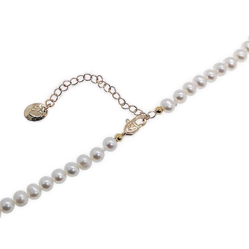 Freshwater Pearl Choker with Cubic Zirconia Heart Pendant - CHOMEL
