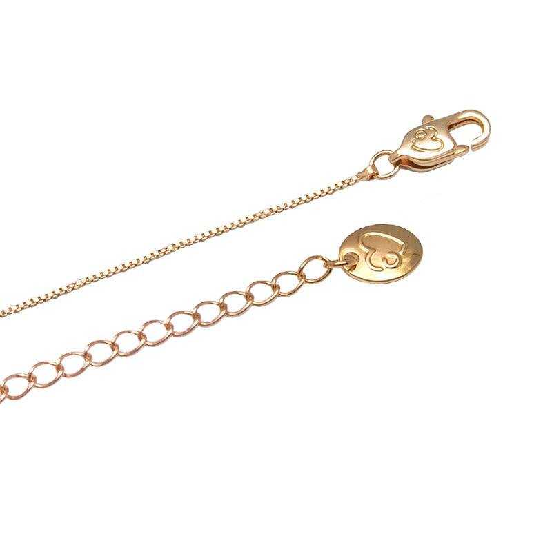Rosegold plated star cubic zirconia bracelet with adjustable length and cz drop detail