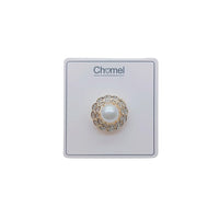 Circle Simulated Pearl Brooch