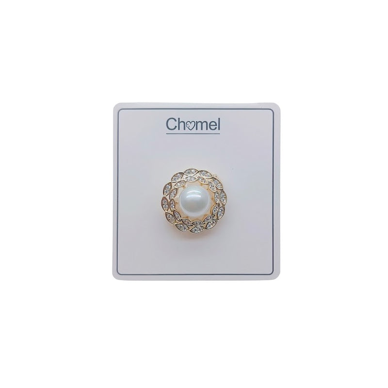 Circle Simulated Pearl Brooch