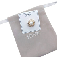 Circle Simulated Pearl Brooch