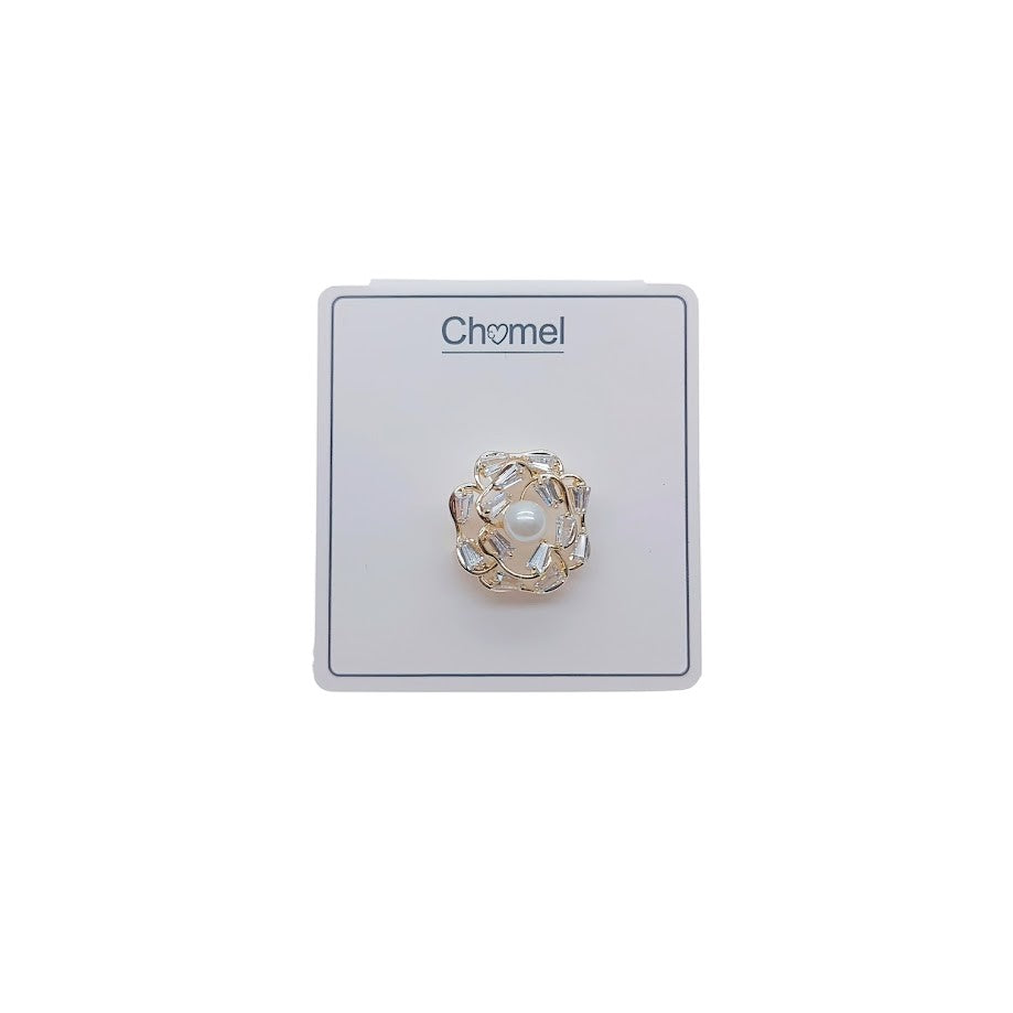 Flower Simulated Pearl Brooch