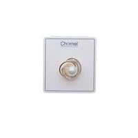 Spiral Simulated Pearl Brooch