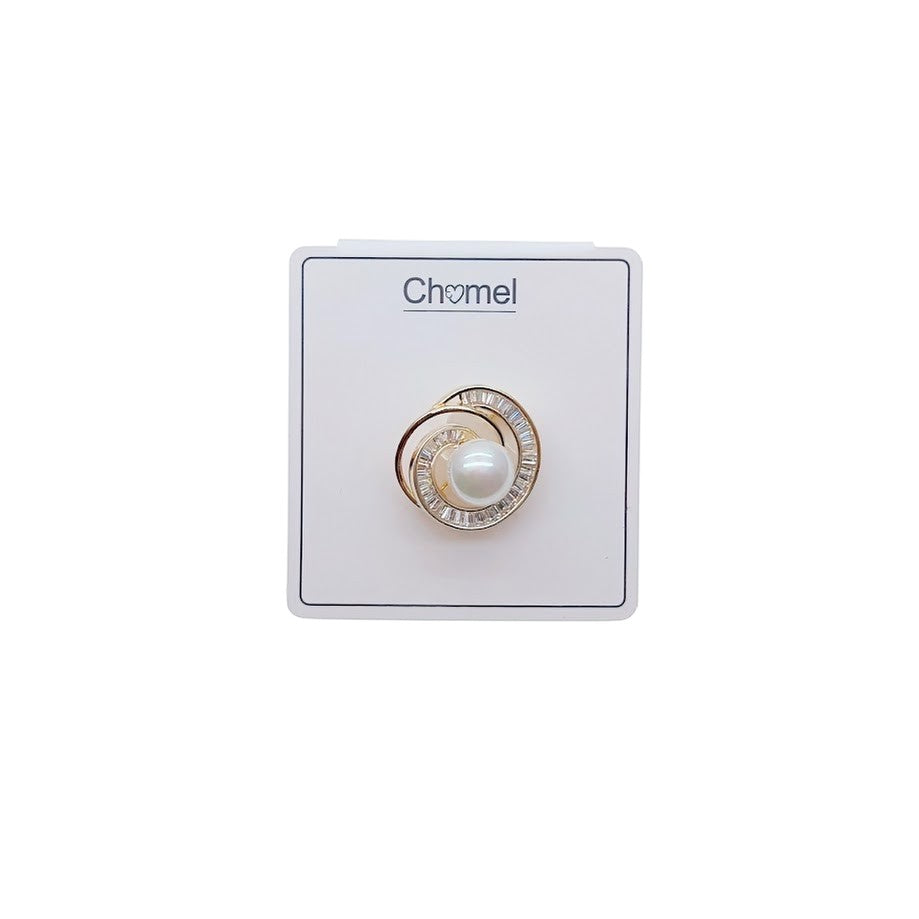 Spiral Simulated Pearl Brooch