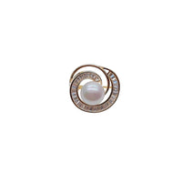 Spiral Simulated Pearl Brooch