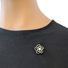 Flower Simulated Pearl and Enamel Brooch
