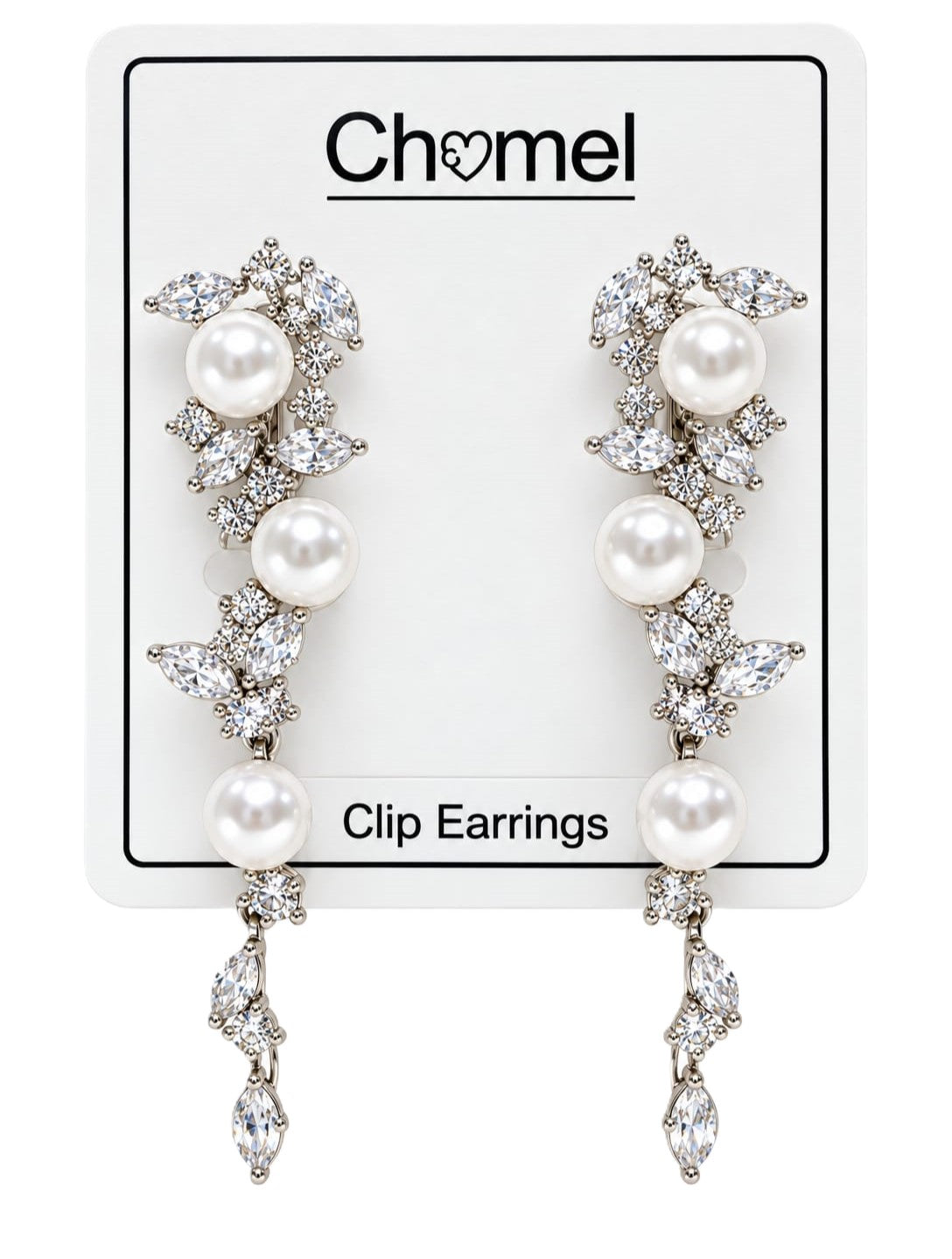 Simulated Pearl Dangling Clip-On Earring