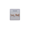 Ribbon Simulated Pearl Stud Earrings - CHOMEL