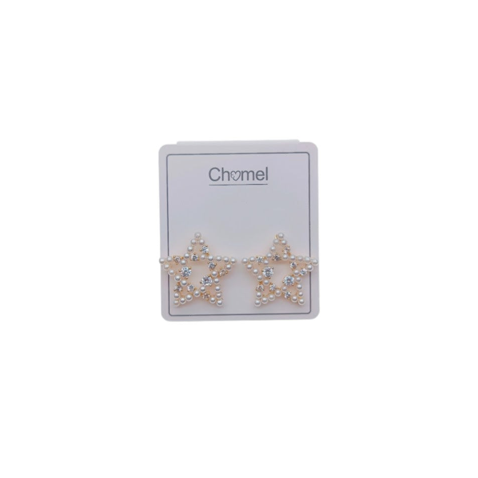 Star Simulated Pearl Earrings - CHOMEL