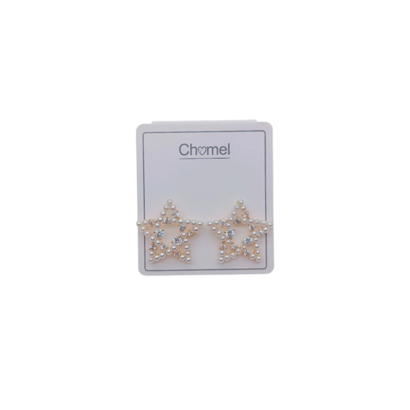 Star Simulated Pearl Earrings - CHOMEL