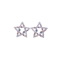 Star Simulated Pearl Earrings - CHOMEL