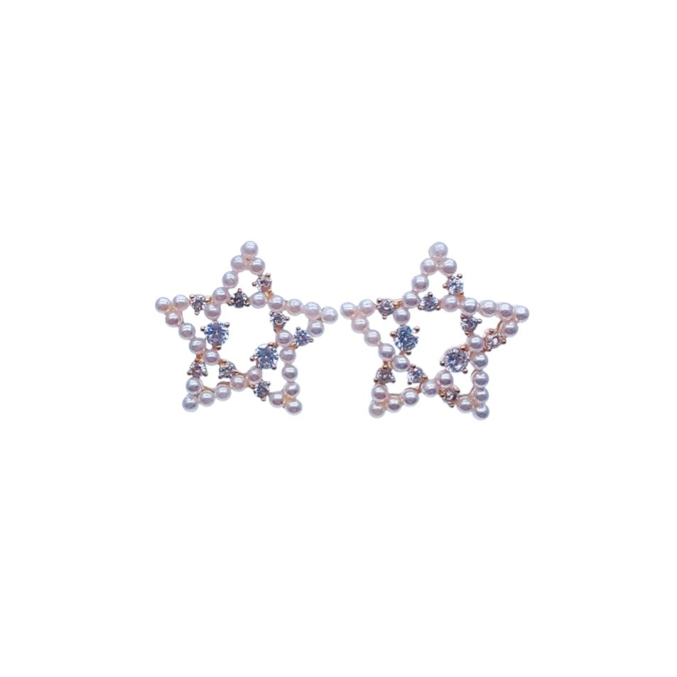 Star Simulated Pearl Earrings - CHOMEL