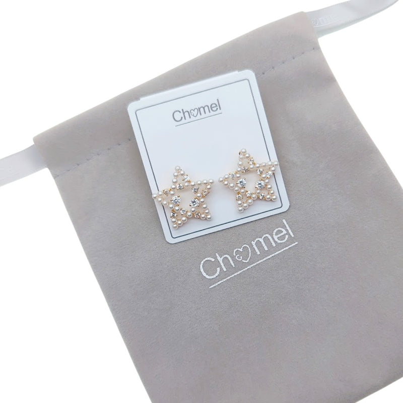 Star Simulated Pearl Earrings - CHOMEL