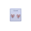 Ribbon Simulated Pearl Stud Earrings - CHOMEL