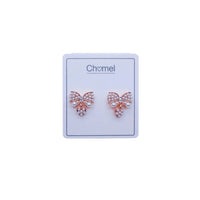 Ribbon Simulated Pearl Stud Earrings - CHOMEL