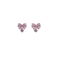 Ribbon Simulated Pearl Stud Earrings - CHOMEL
